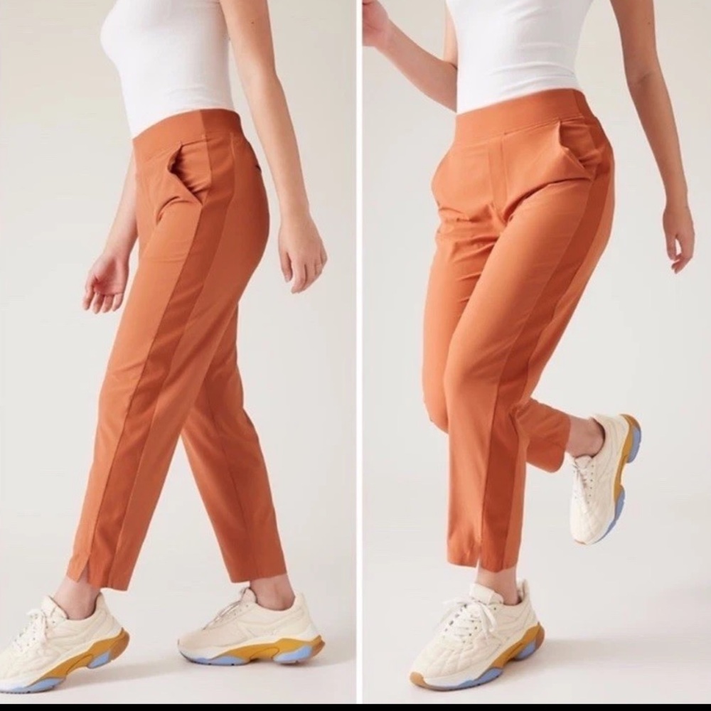 Athleta Straight Leg Pants in Burnt Orange